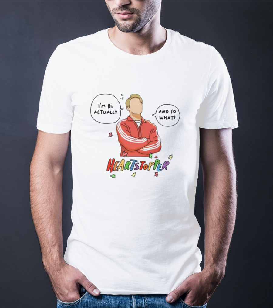 Heartstopper I'm Bi Actually And So What Nick And Charlie T-Shirt