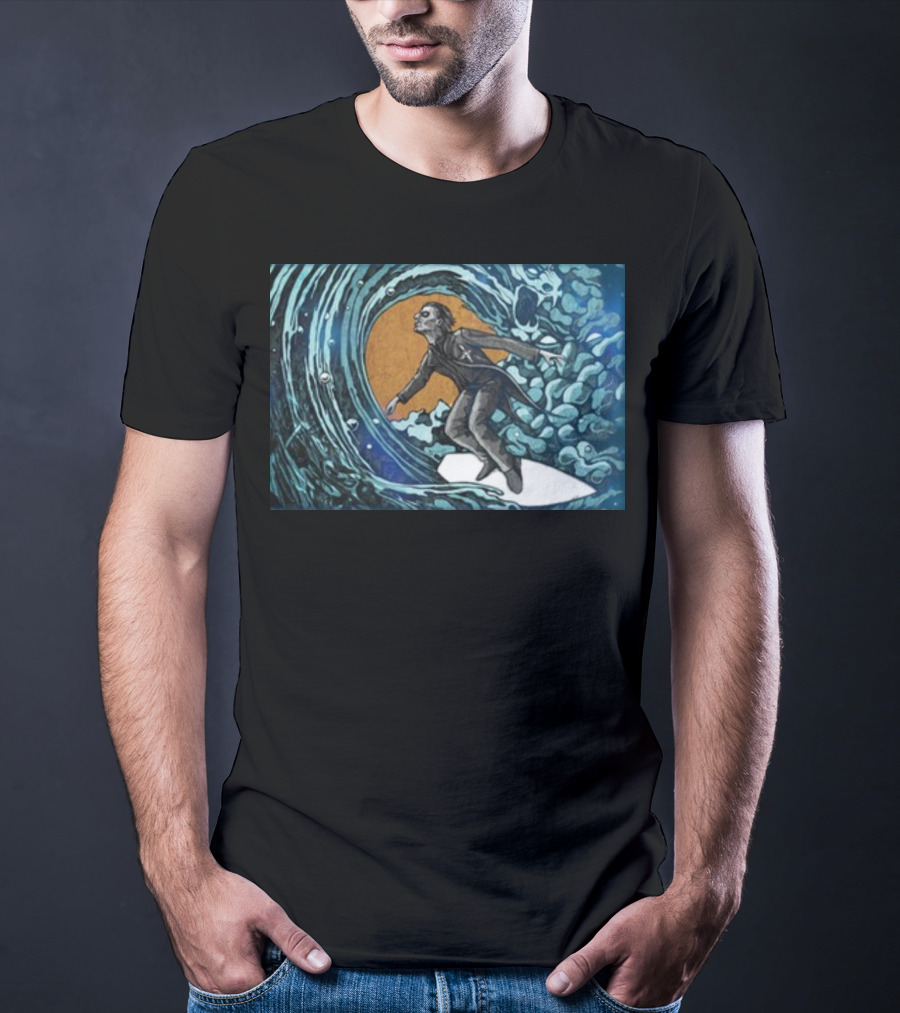 Michael Myers Surfing Massive Wave Halloween T-Shirt