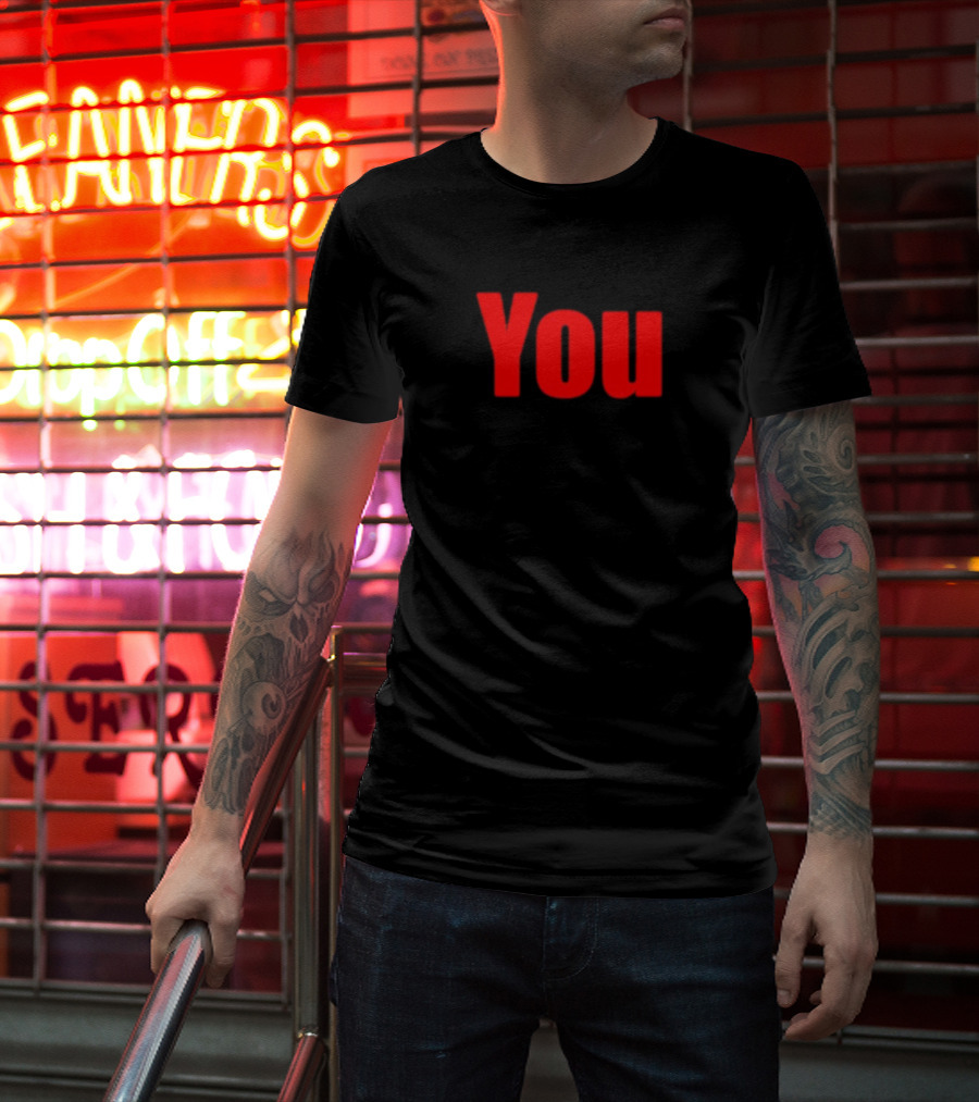 Ideogram; You-Red Print Text In T-Shirt