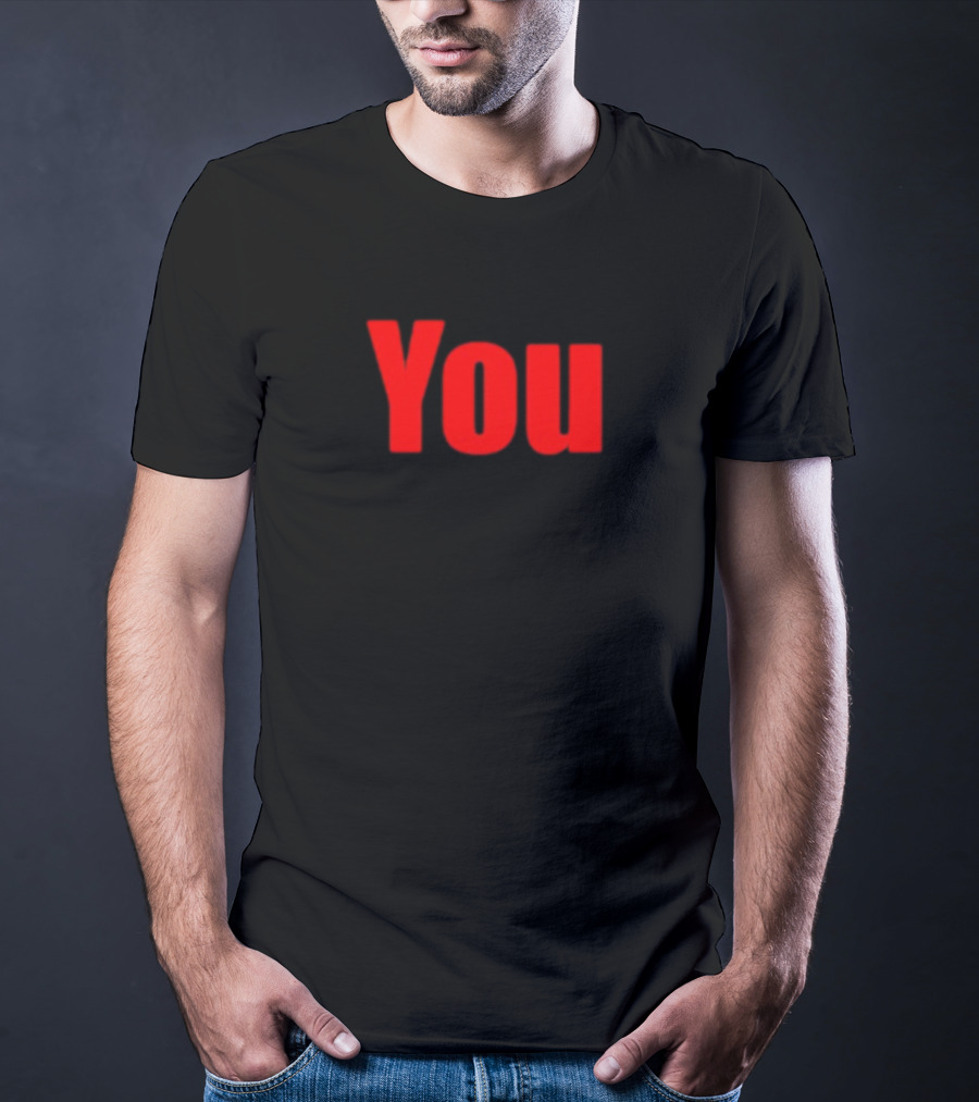Ideogram; You-Red Print Text In T-Shirt