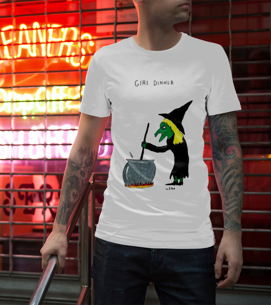 Matt Gray Girl Dinner Witch Cauldron Brewing T-Shirt