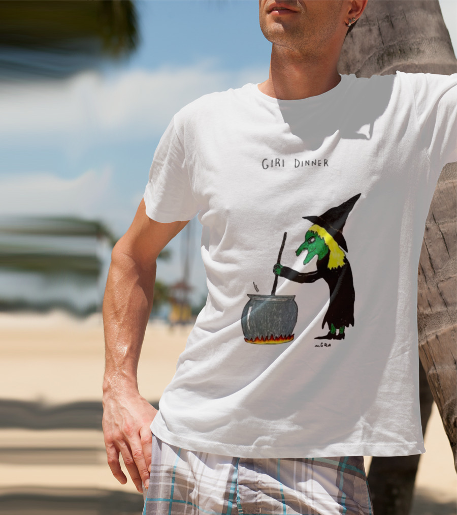 Matt Gray Girl Dinner Witch Cauldron Brewing T-Shirt