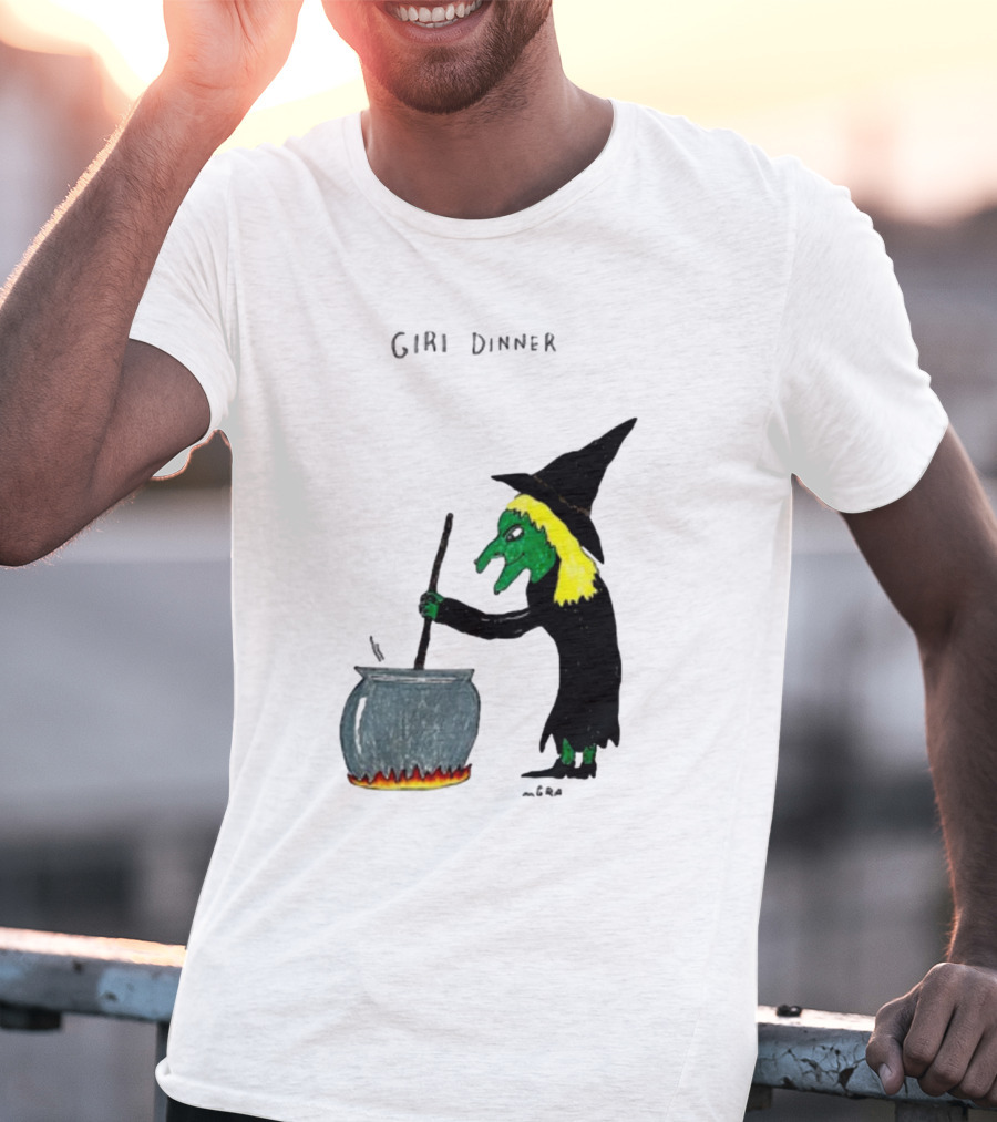 Matt Gray Girl Dinner Witch Cauldron Brewing T-Shirt