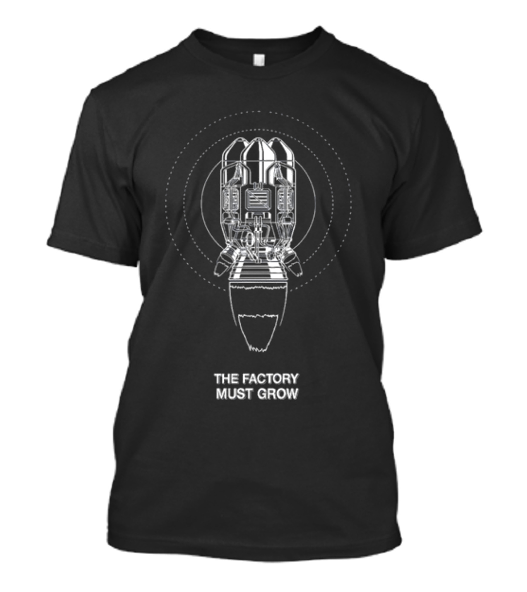 Factoriohno The Factory Must Grow Rocket Blueprint Circle T-Shirt