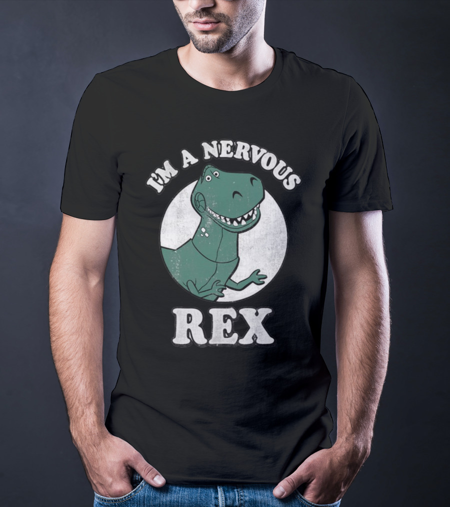 I'm A Nervous Rex Dinosaur Illustrated T-Rex T-Shirt