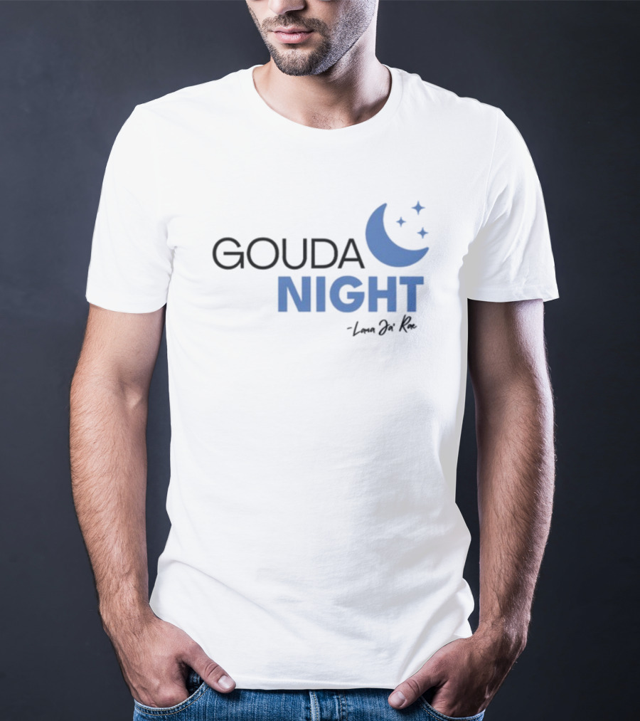 Gouda Night Crescent Moon And Stars - Lana Ja'rae T-Shirt