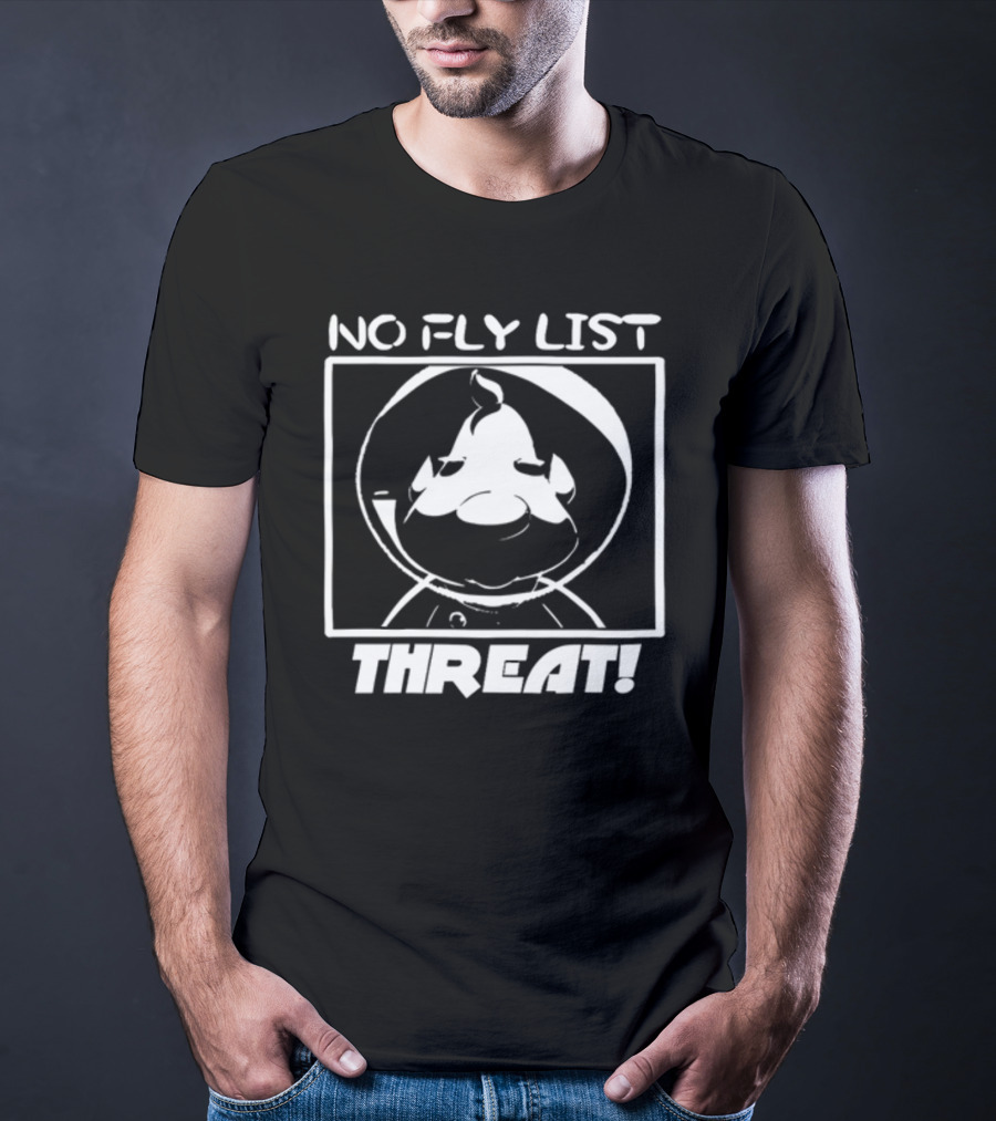 Paper Box House No Fly List Threat Cartoon Character T-Shirt