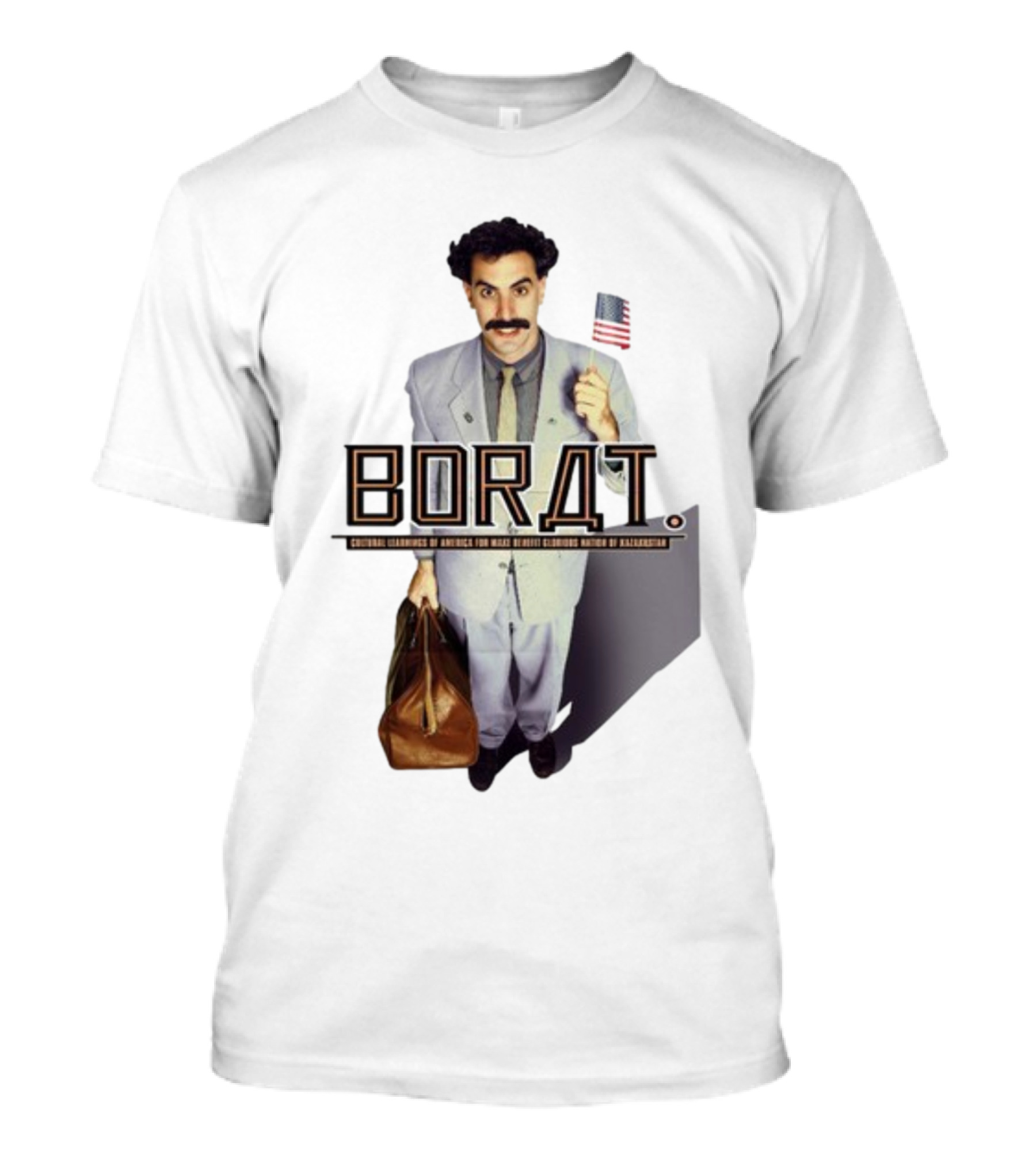 Borat Cultural Learnings Of America For Make Benefit Glorious Nation Of Kazakhstan Flag Suitcase T-Shirt