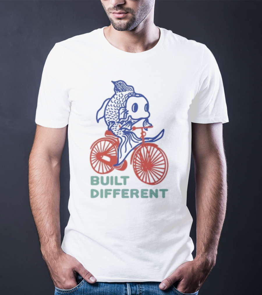 Built Different Koi Bold Red Bicycle Blue Fish T-Shirt
