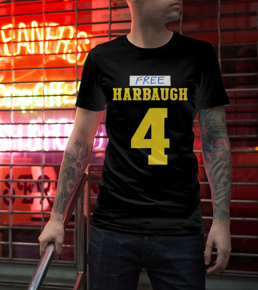 Free Harbaugh 4 J.J. McCarthy Michigan T-Shirt