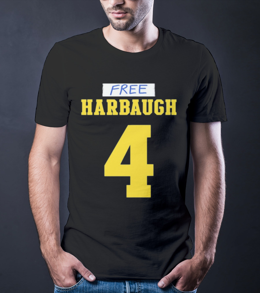 Free Harbaugh 4 J.J. McCarthy Michigan T-Shirt