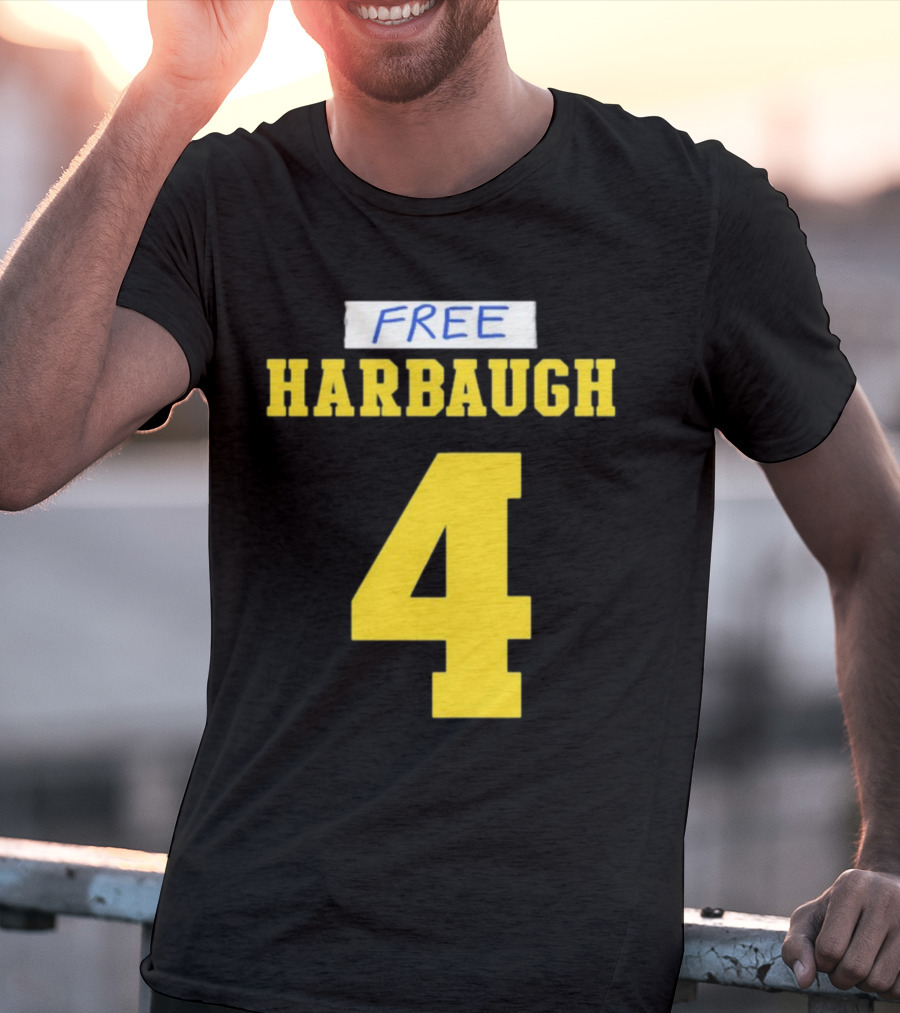 Free Harbaugh 4 J.J. McCarthy Michigan T-Shirt