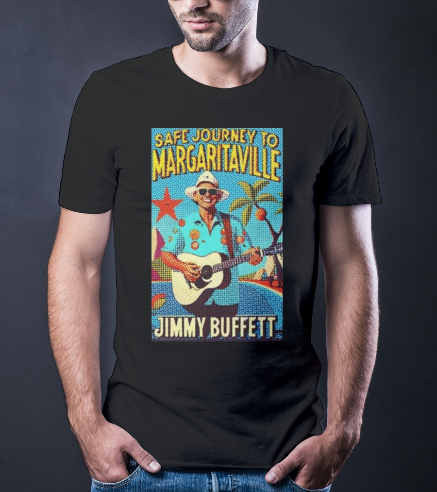 Safe Journey To Margaritaville Jimmy Buffett Tropical Guitar Fun T-Shirt