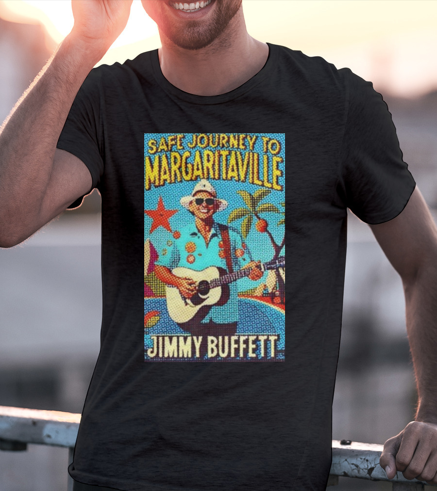 Safe Journey To Margaritaville Jimmy Buffett Tropical Guitar Fun T-Shirt