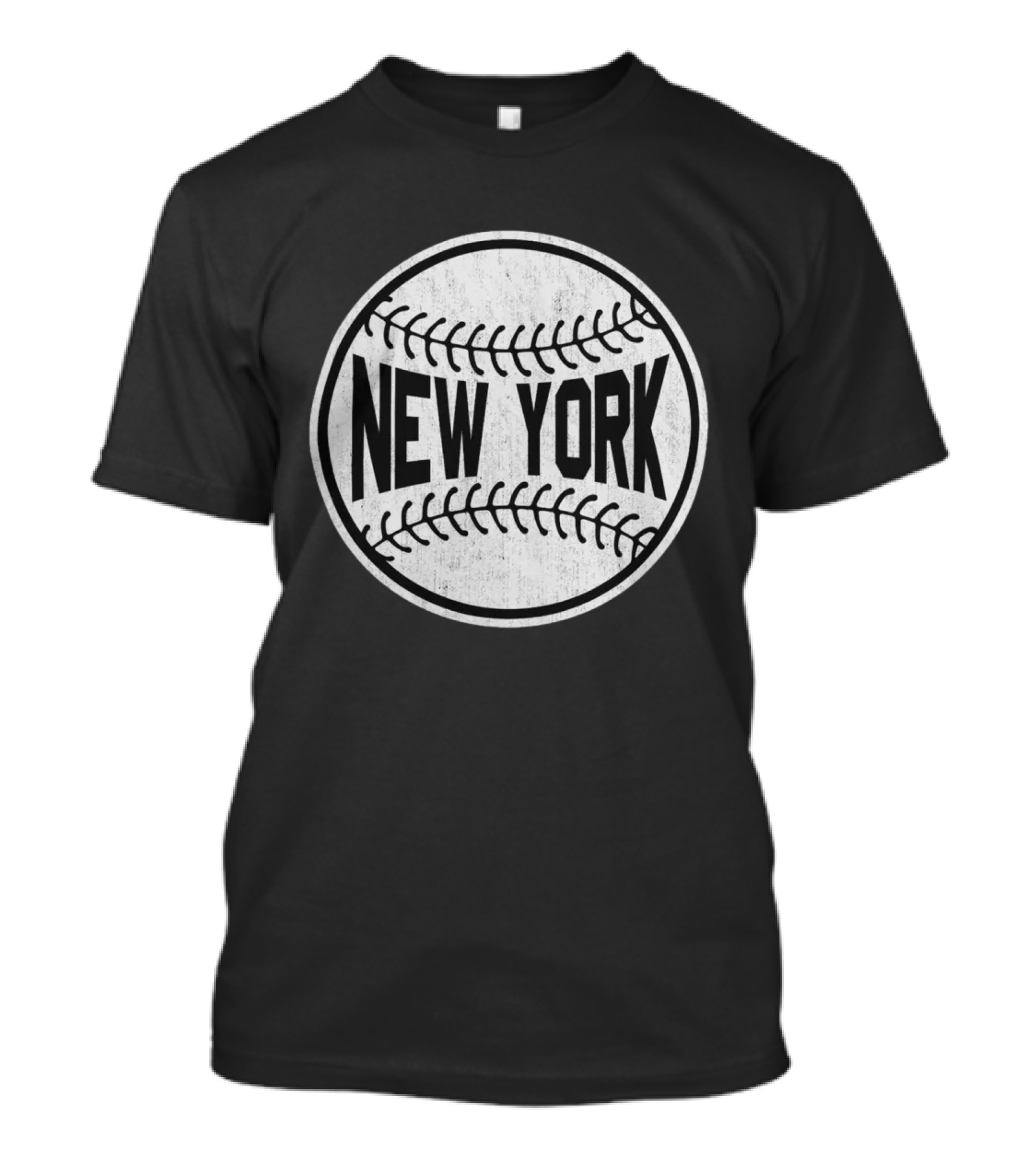 Distressed Vintage New York Baseball Logo Fan T-Shirt