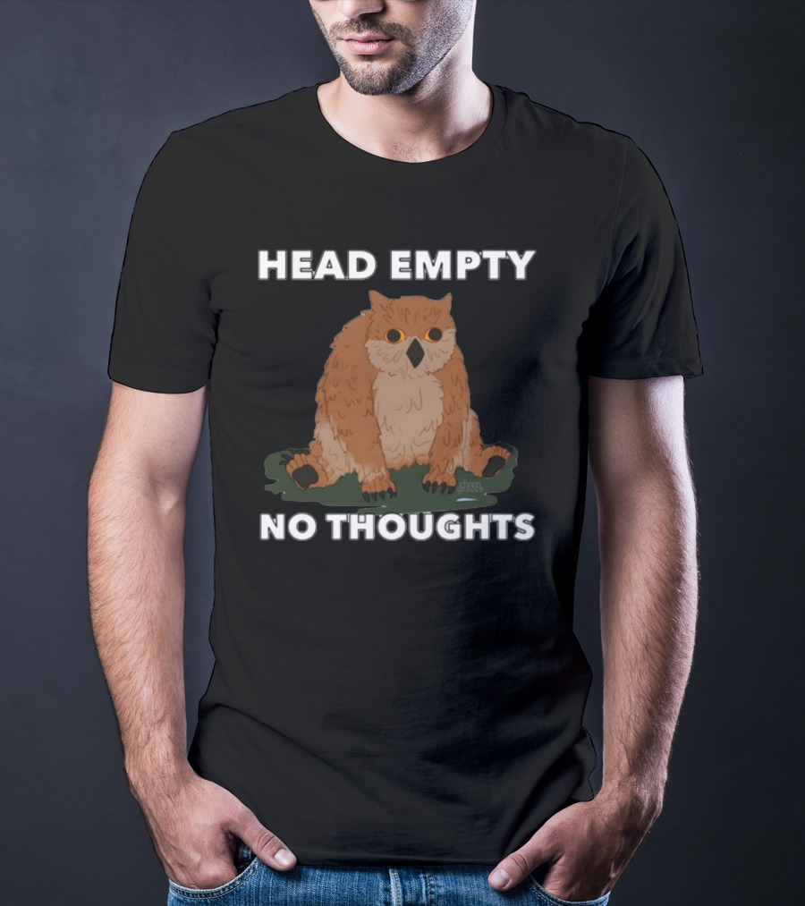 Elvengraces Head Empty No Thoughts Owl Image T-Shirt