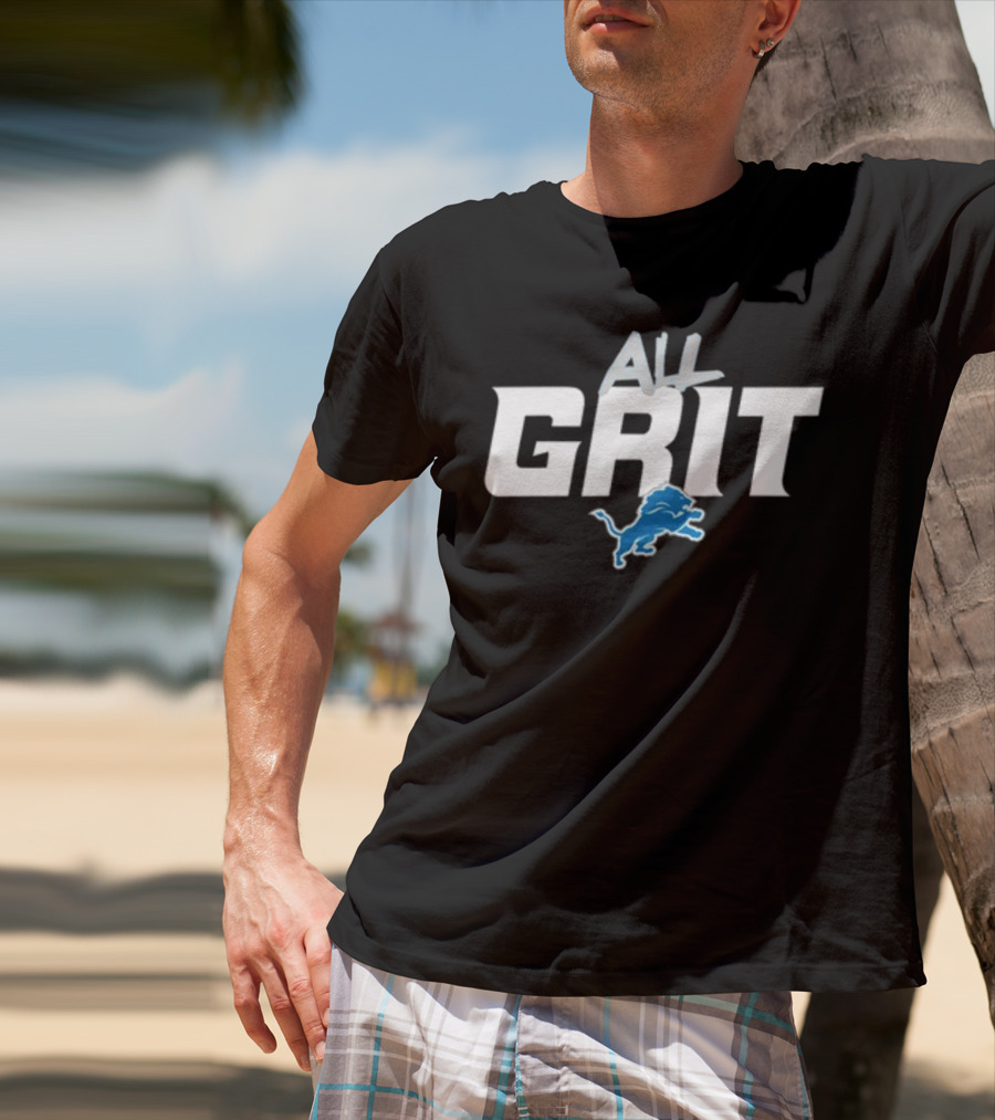 Detroit Lions All Grit Lions Logo T-Shirt