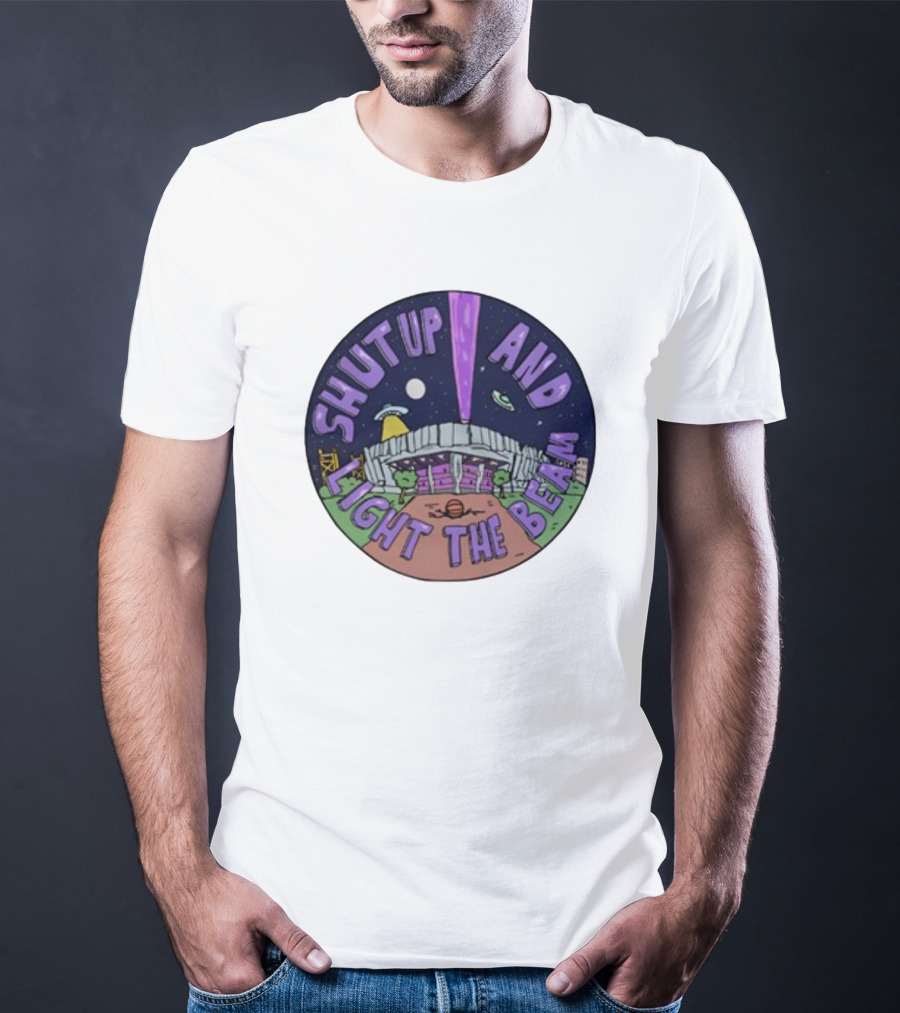 Deuce Mo Sacramento Shut Up And Light The Beam Stadium Night Scene T-Shirt