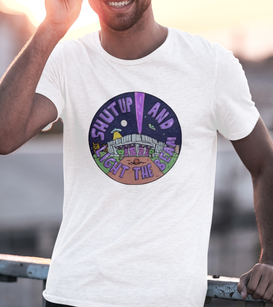 Deuce Mo Sacramento Shut Up And Light The Beam Stadium Night Scene T-Shirt