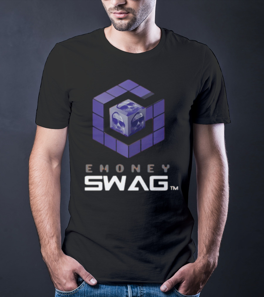 Erobb221 Emoney Swag Cube Design With Purple Blocks T-Shirt