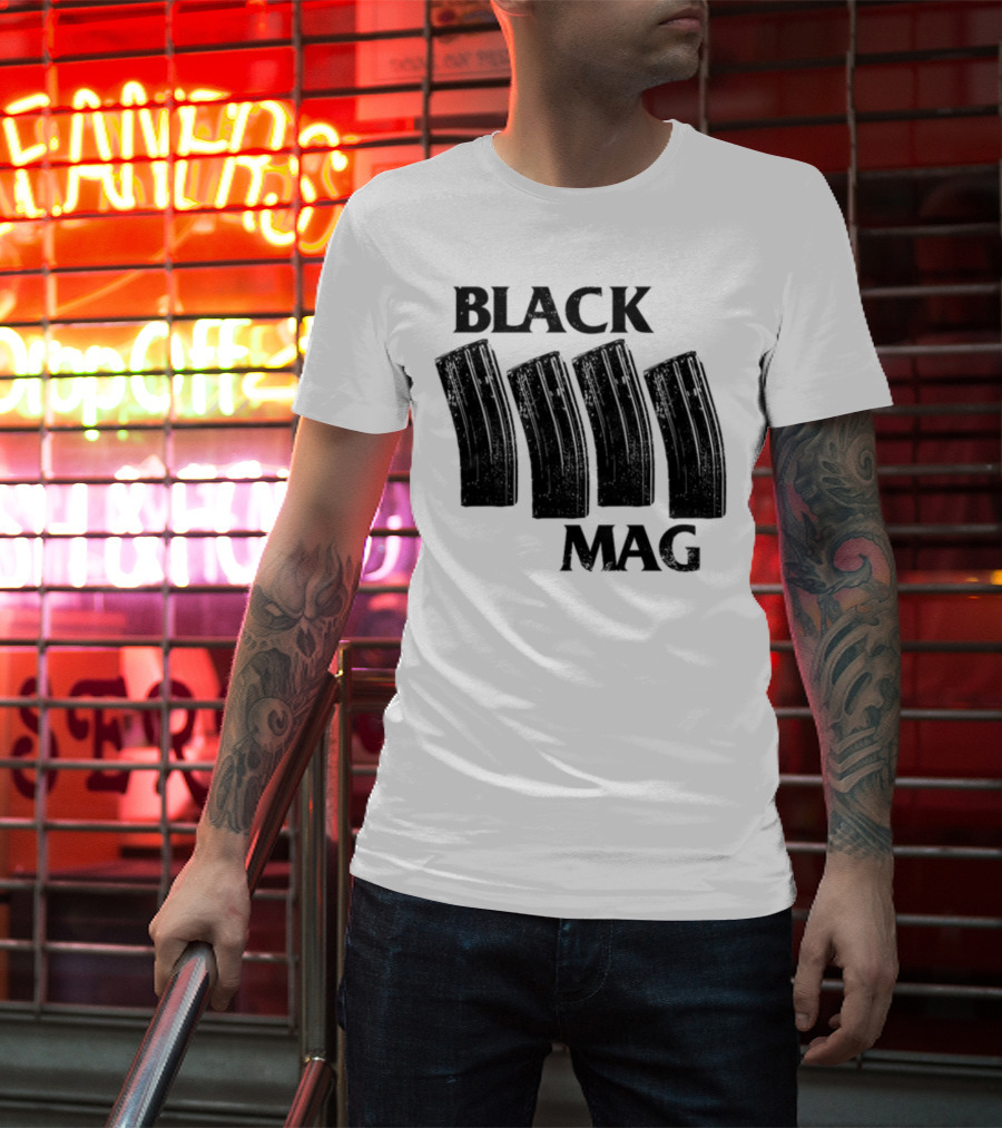 Black Mag Donut Operator Four Magazines T-Shirt