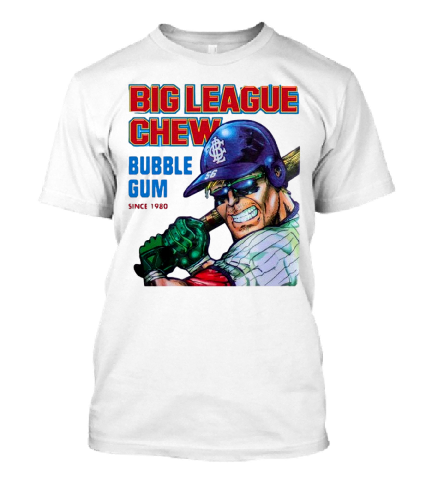 Big League Chew Bubble Gum Since 1980 Baseball Player T-Shirt