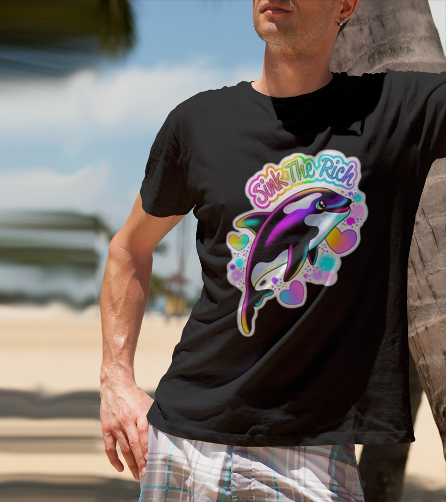 Sink The Rich Theartsyalien Bigcartel Colorful Orca Hearts T-Shirt