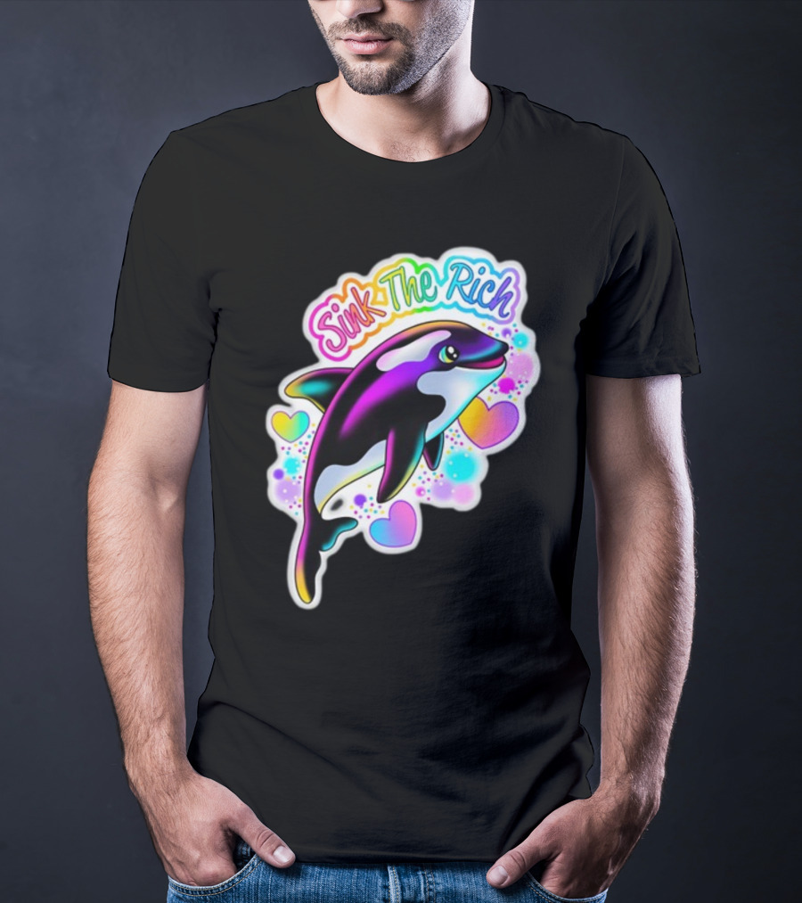 Sink The Rich Theartsyalien Bigcartel Colorful Orca Hearts T-Shirt