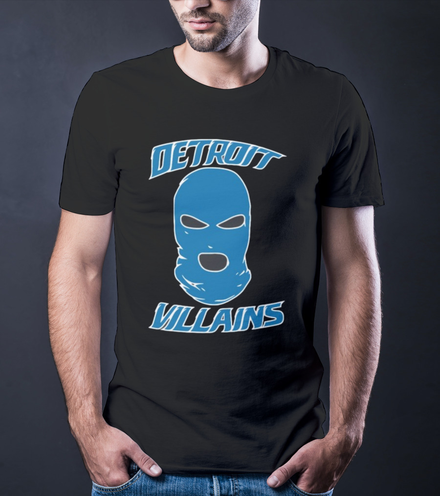 Detroit Villains Blue Mask T-Shirt