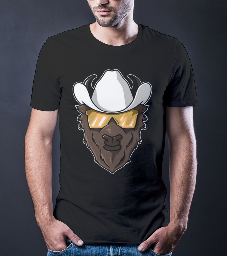 Colorado Buffalo Cowboy Hat And Sunglasses T-Shirt
