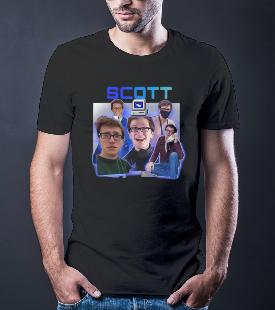 Scott Vintage Retro Computer Enthusiast Multicolored Portrait Collection T-Shirt