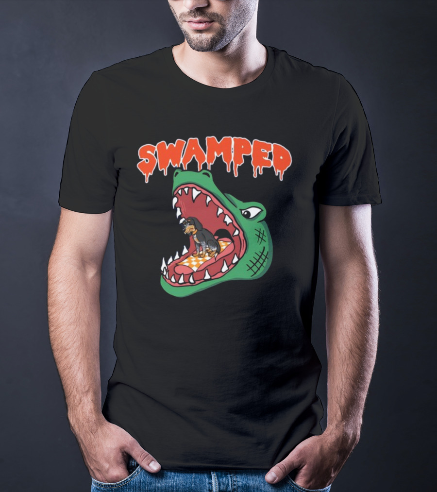 Swamped Hoodie Dog In Gator Mouth T-Shirt