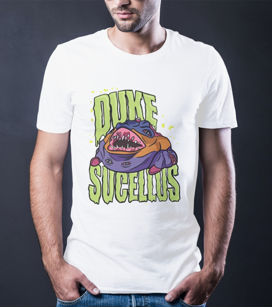 Duke Sucellus Multicolored Creature With Sharp Teeth T-Shirt