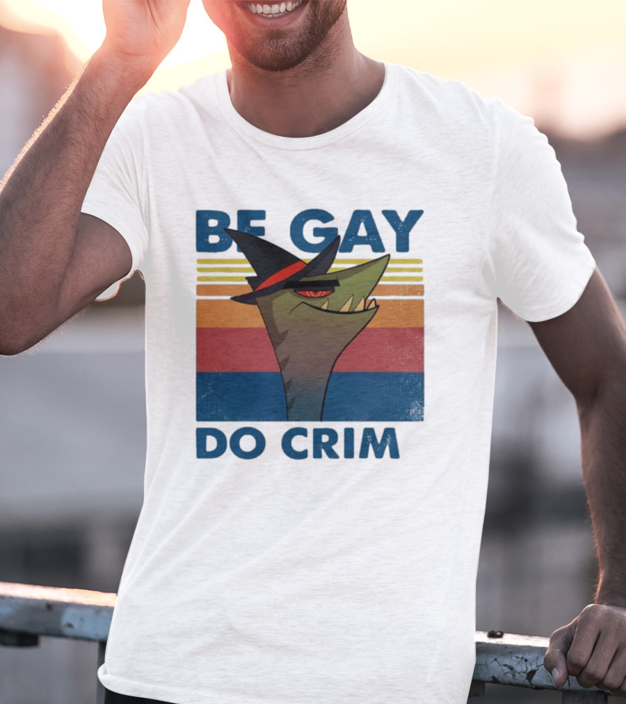 Helluva Boss Be Gay Do Crime Retro Style Snake In Hat T-Shirt