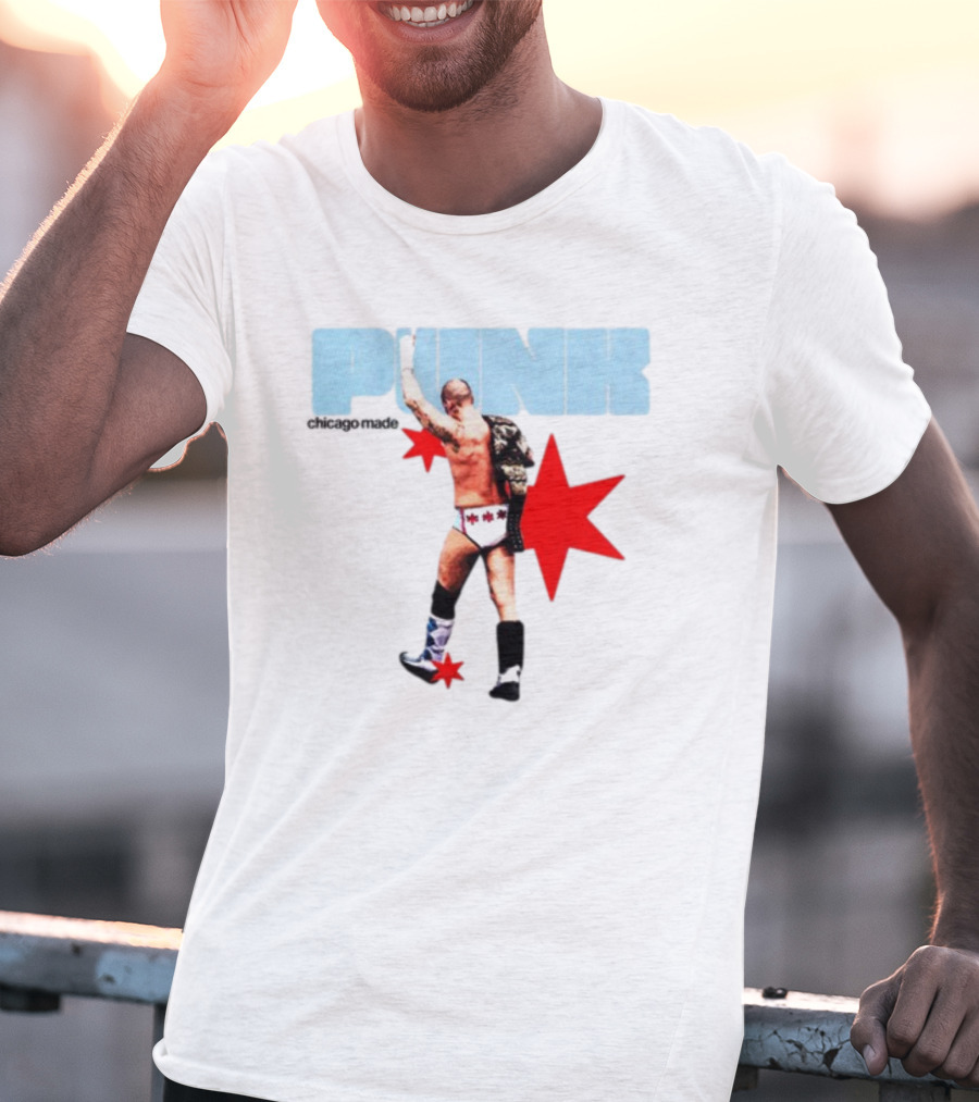 Punk Chicago Made Wrestler With Stars And Backpack T-Shirt