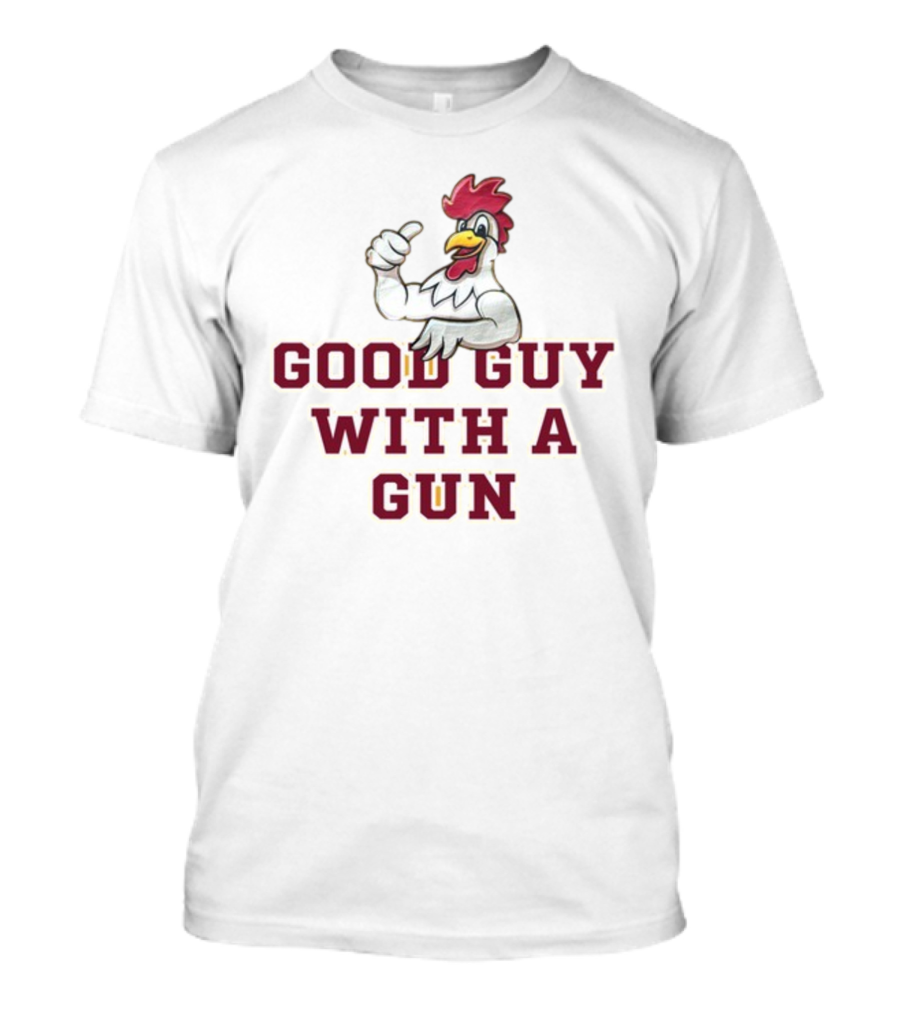 Rooster Good Guy With A Gun Thumbs Up T-Shirt