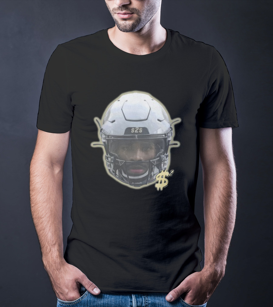 S2S Helmet Face With Dollar Sign Sheduer Graphic New T-Shirt
