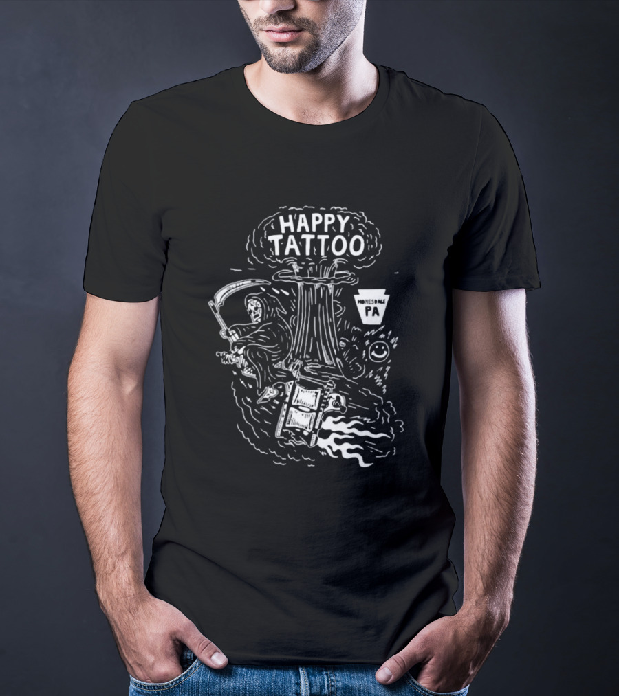 Happy Tattoo Grim Reaper Tree Honesdale PA T-Shirt