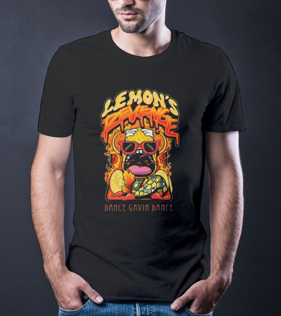 LEMON'S REVENGE DANCE GAVIN DANCE FLAMING LEMON SUNGLASSES CARTOON T-Shirt