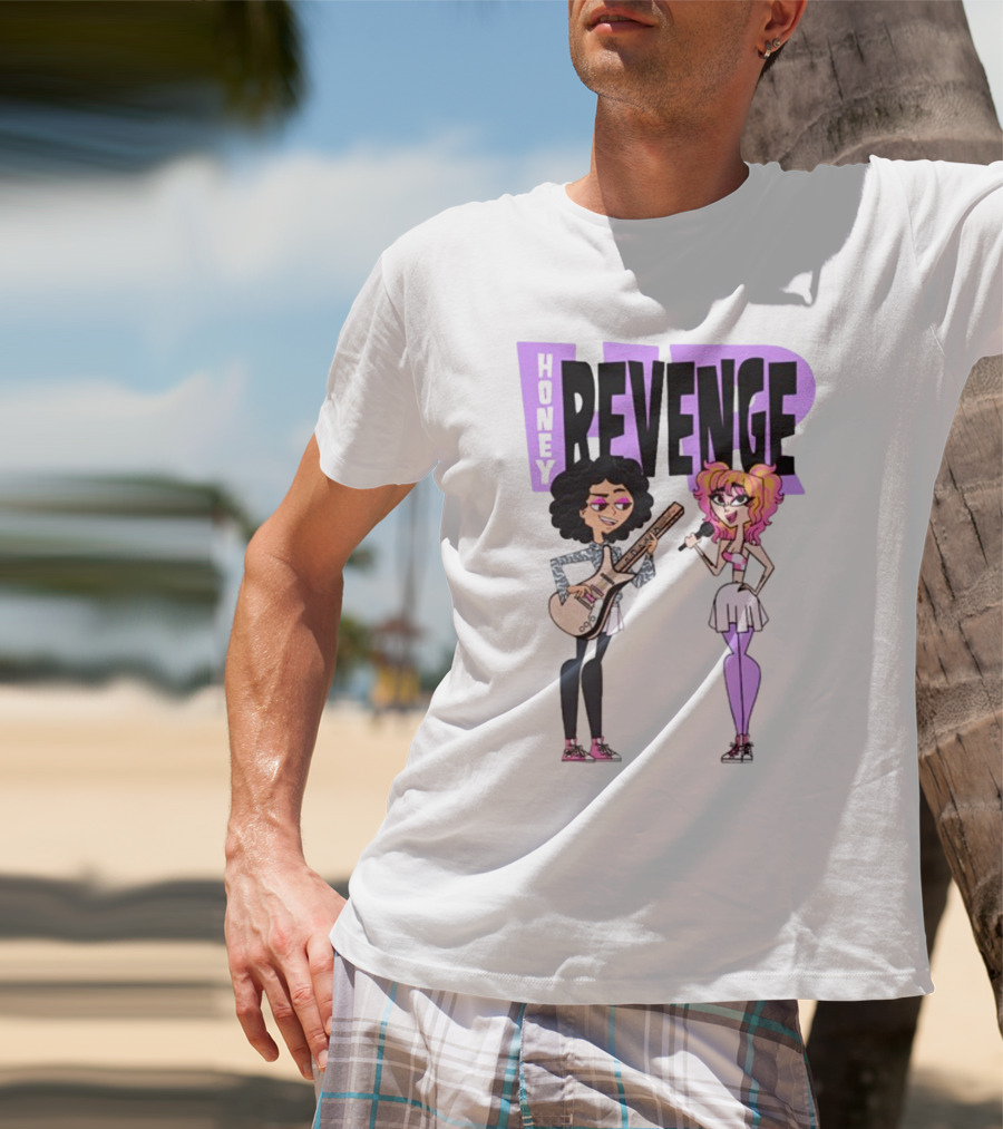 Honey Revenge Characters With Guitar And Microphone Lavender Dust T-Shirt