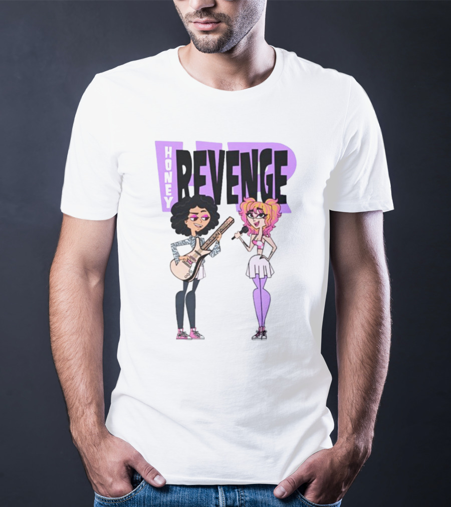 Honey Revenge Characters With Guitar And Microphone Lavender Dust T-Shirt