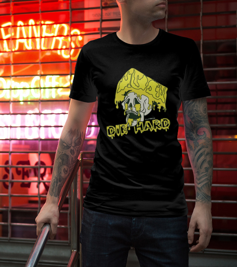 Die Hard Cheesehead Melting Skull T-Shirt