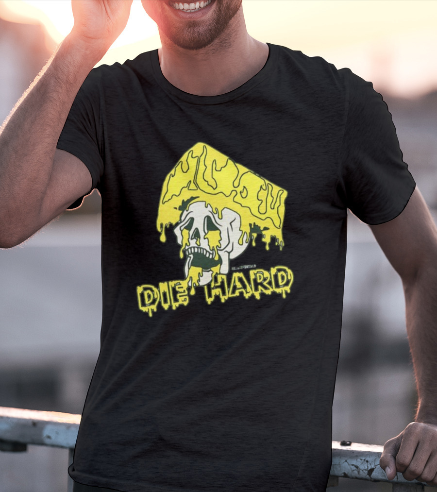 Die Hard Cheesehead Melting Skull T-Shirt