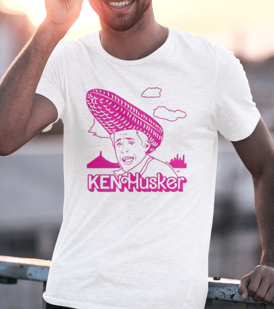 Ken Husker Corn Hat City Skyline T-Shirt