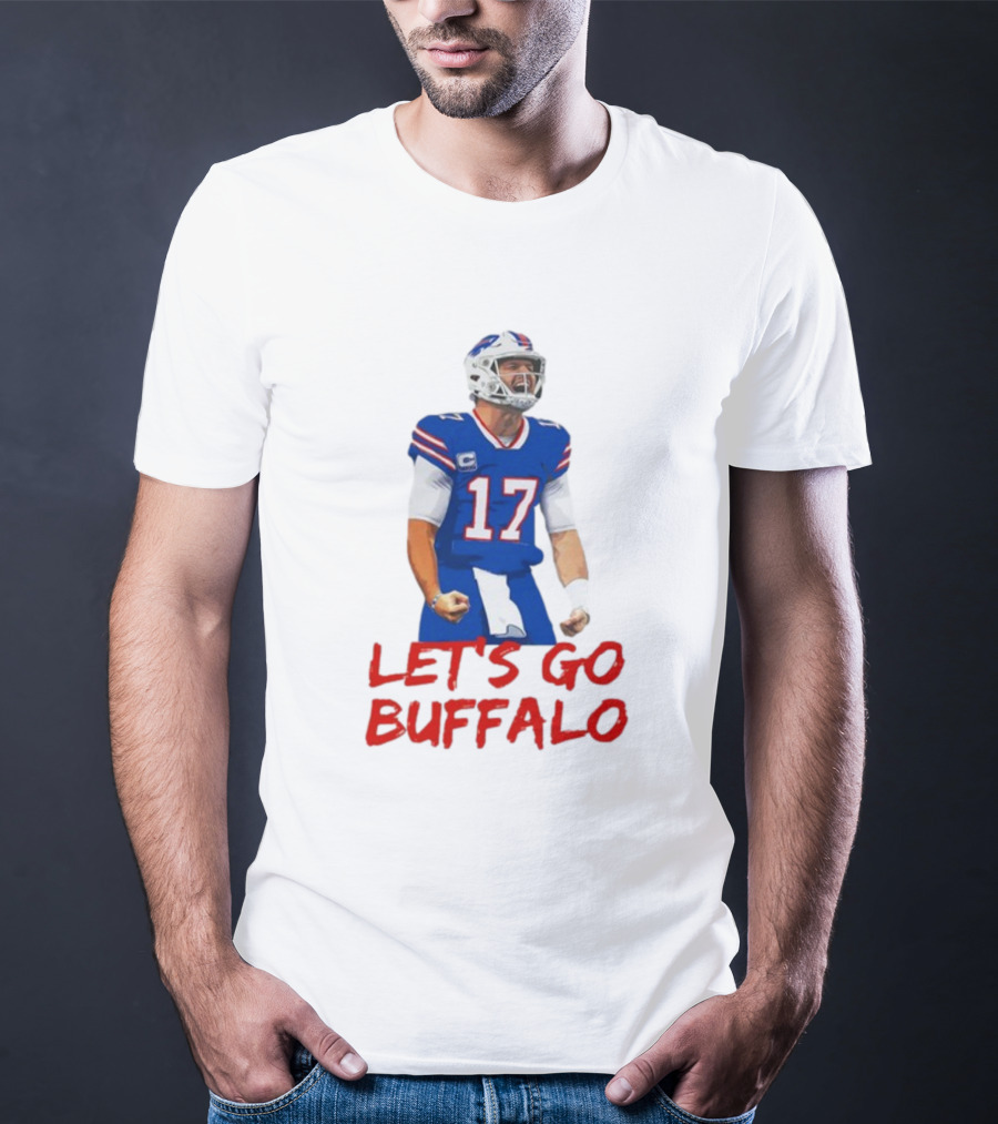 VictoryShirtsStore Josh Allen 17 Let's Go Buffalo Football Player T-Shirt