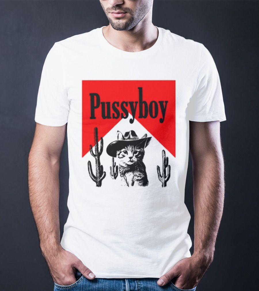 Pussyboy Cat Cactus Cowboy Hat Ezra Miche T-Shirt