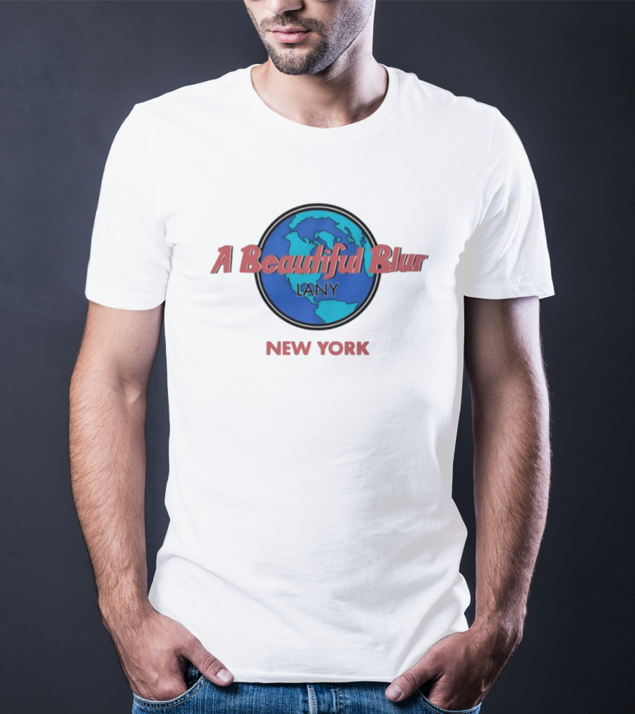 Lany A Beautiful Blur World Map New York T-Shirt