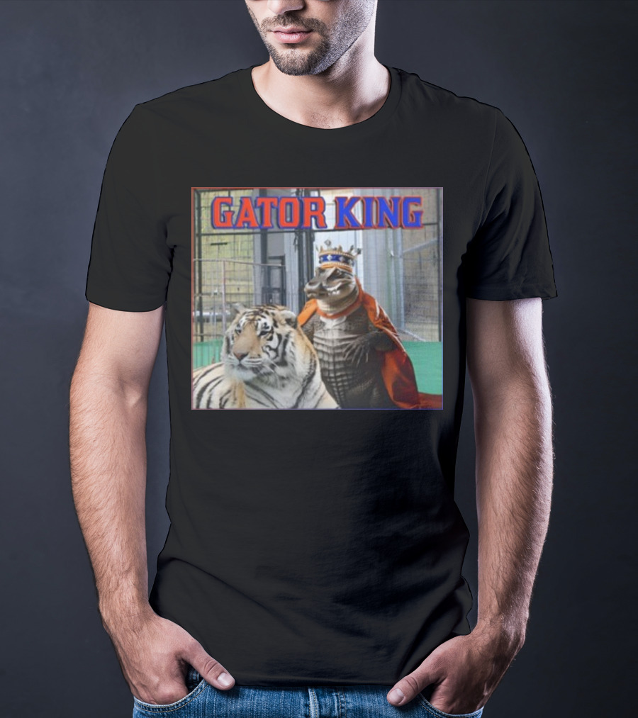 Gator King Crowned Alligator With Tiger T-Shirt
