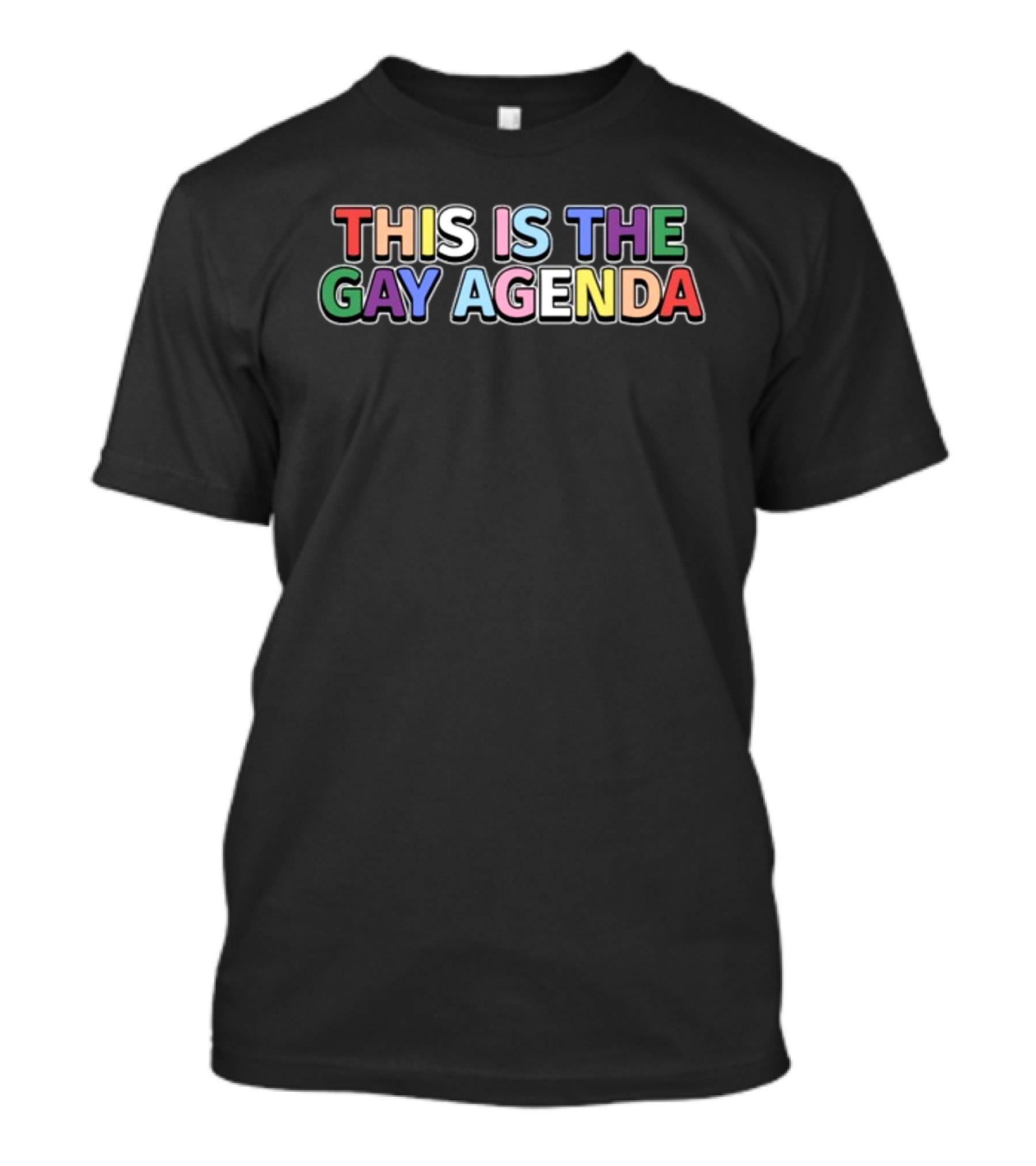 This Is The Gay Agenda Multicolor Pride Message T-Shirt