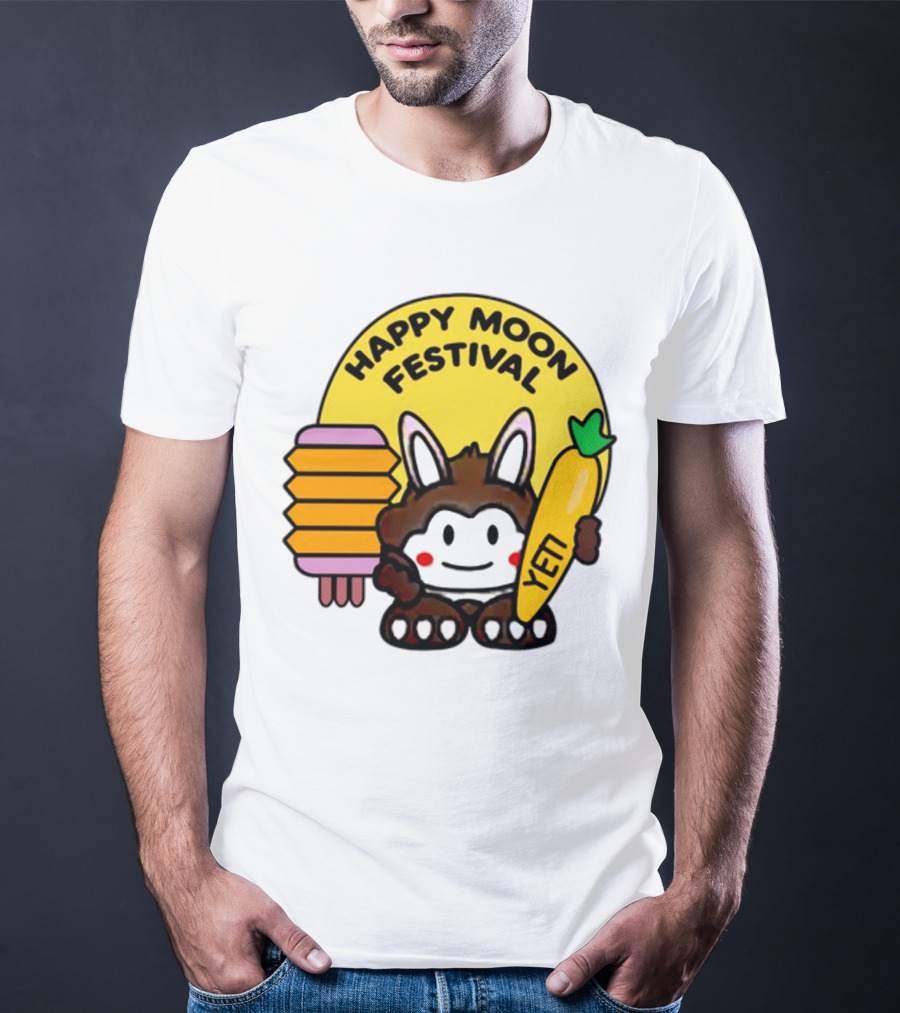 Rockstar Games Happy Moon Festival Yeti Lantern Rabbit T-Shirt